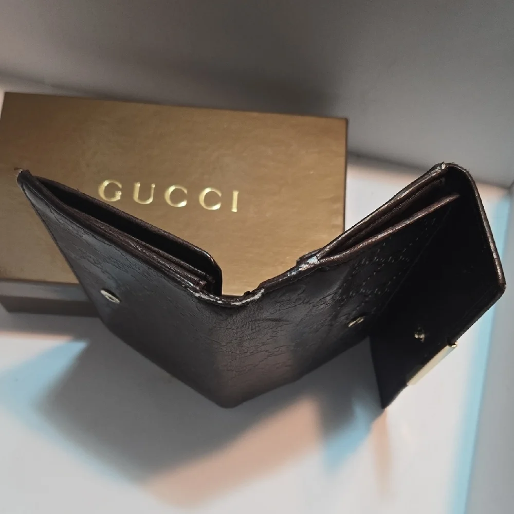Gucci Dark Brown Embossed Leather Wallet - Picture 10 of 16